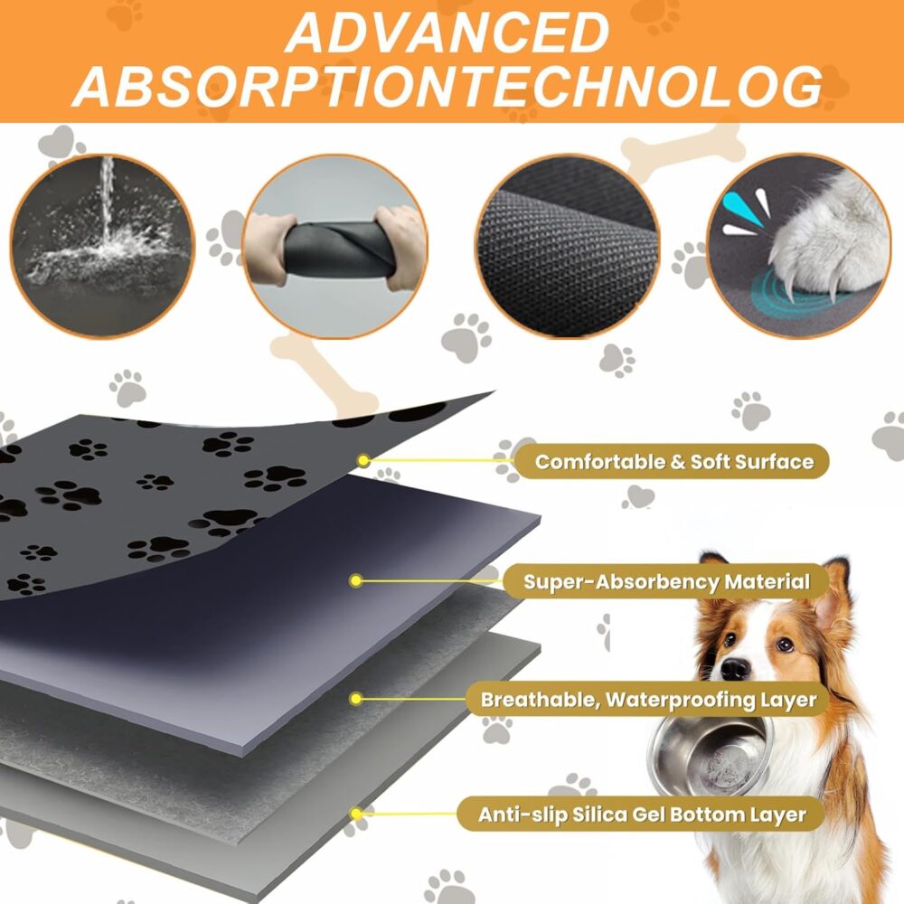 Dog Food Mat-Absorbent Dog Mat for Food and Water (Copy)